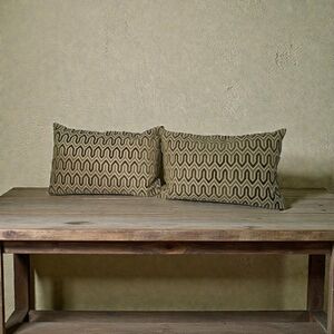 Wayfair Urban Standard Olive Green/Tan Geometric Design 16×24 Accent Pillows